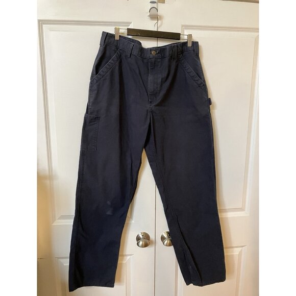 Carhartt Carpenter Pants Mens 38x34 Original Dungaree Fit Workwear Utility Blue - Picture 1 of 10